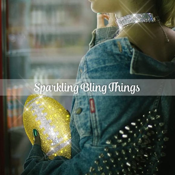 NWT Sparkling Bling Swarovski Crystal Football Clutch Purse Bag Super Bo… - Picture 3 of 17